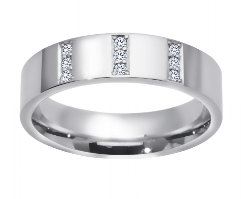 Elegant giftering Bjørklund i hvitt gull