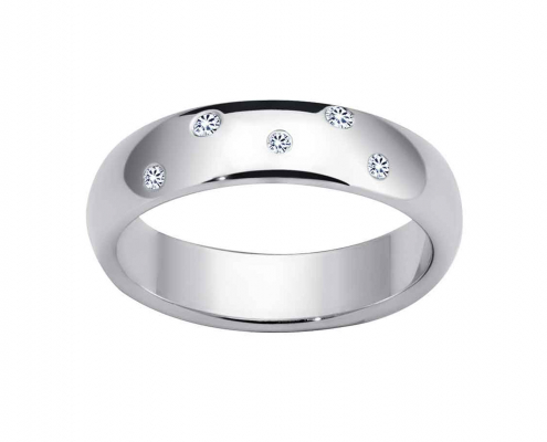 Klassisk giftering fra Bjørklund i 585 hvitt gull