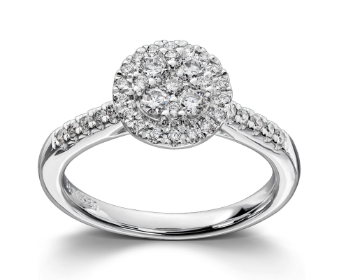 Glitrende ring i hvitt gull fra Mestergull