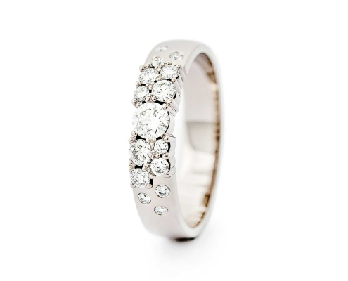 Keto Meadow 4mm Hvit ring, Jussi Louesalmi, Au3 Goldsmiths