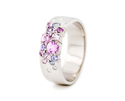 Keto Meadow 6mm Pink ring, Jussi Louesalmi, Au3 Goldsmiths