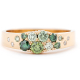 Keto Meadow Narrowing - Fargede diamanter grønn ring, Jussi Louesalmi, Au3 Goldsmiths