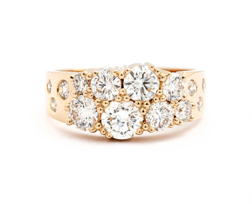 Keto Meadow Avsmalnende 0.5 Hvit ring, Jussi Louesalmi, Au3 Goldsmiths