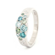 Keto Meadow Avsmalnende Grønn & Turkis Fargediamant-ring