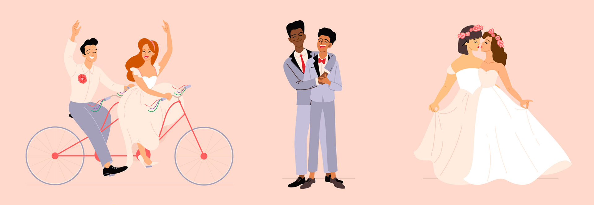 Likekjønnede bryllup Likekjønnede bryllup, illustrasjon