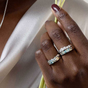 Keto Meadow halskjede og ringer - design Jussi Louesalmi - Au3 Goldsmiths