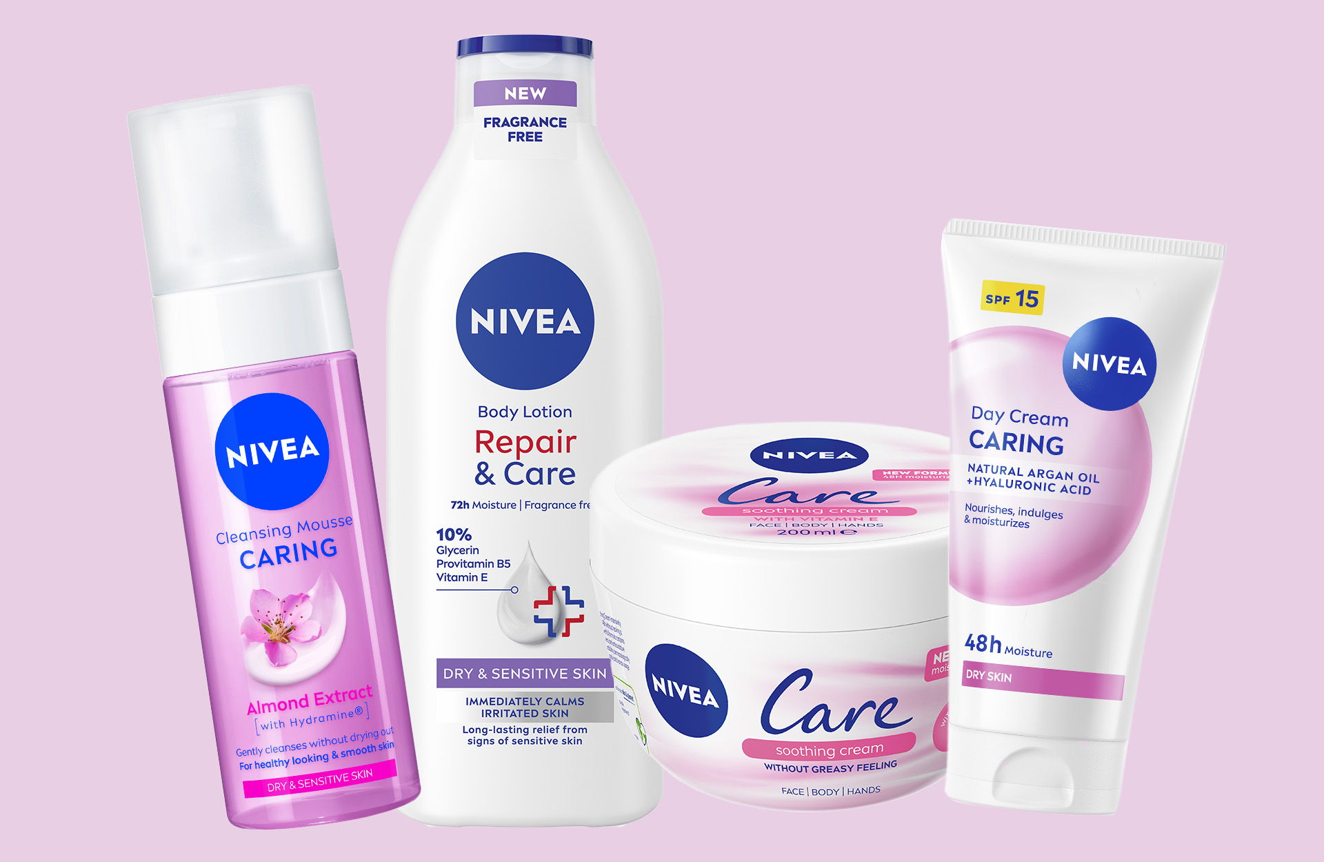 Nivea produkter vår 2026 - rosa design